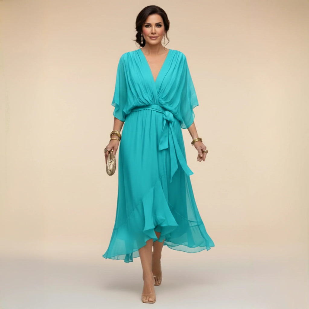 Sofia | Elegante vestido de gasa con escote en V