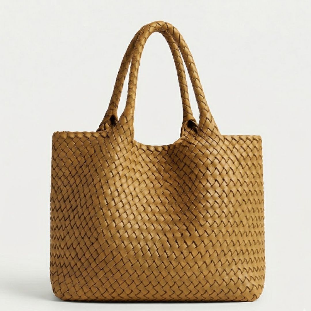 Tote | Bolso tote de cuero tejido a mano