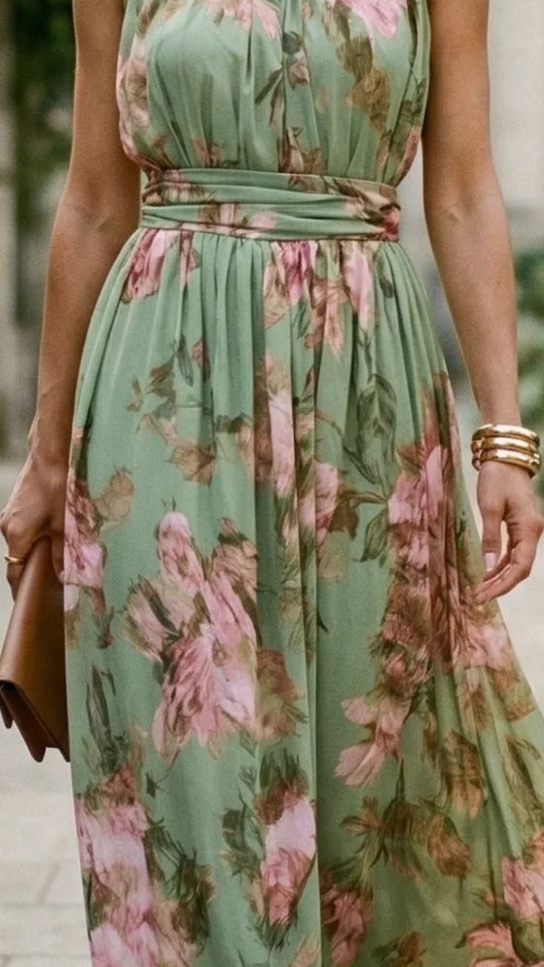 Livia | Vestido largo halter floral