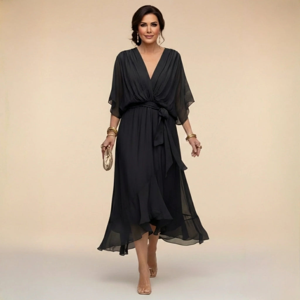 Sofia | Elegante vestido de gasa con escote en V