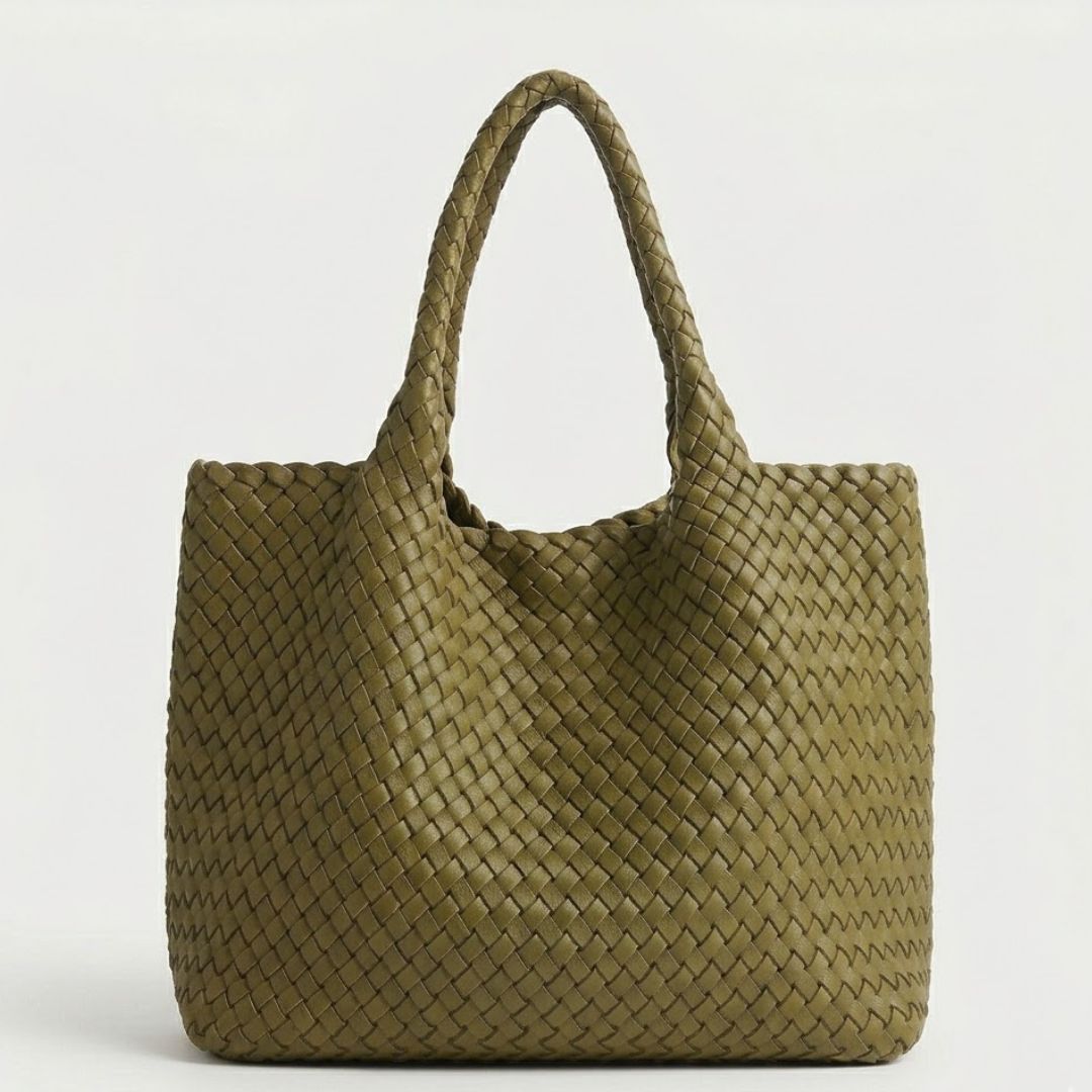 Tote | Bolso tote de cuero tejido a mano