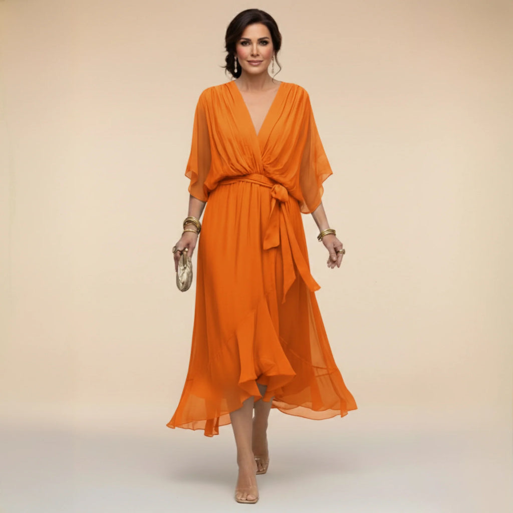 Sofia | Elegante vestido de gasa con escote en V
