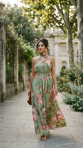 Livia | Vestido largo halter floral