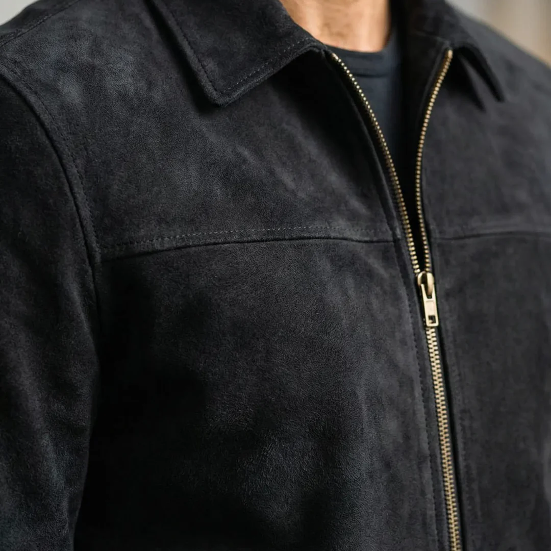 Andrés | Chaqueta de ante con cremallera