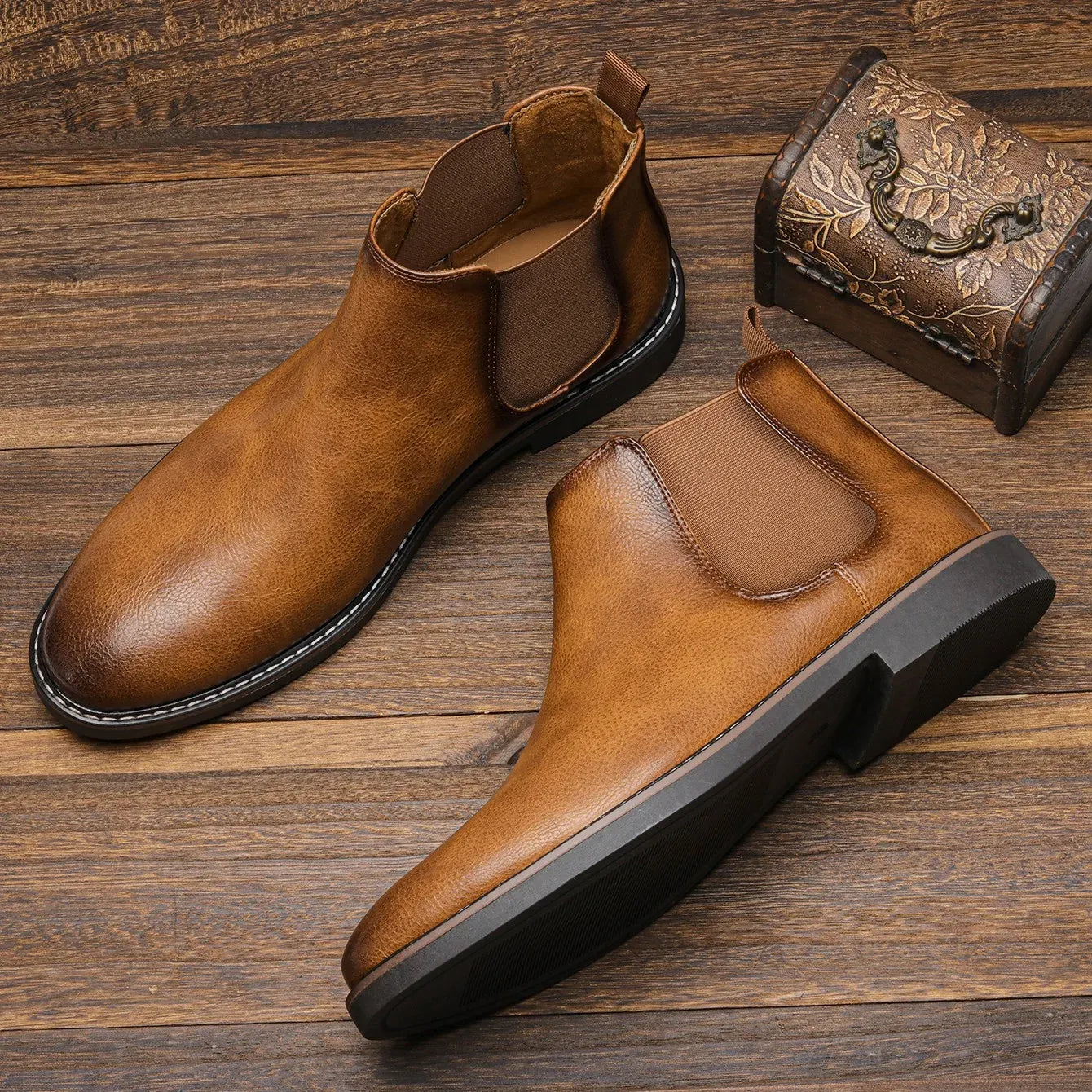 Clásico | Botín Chelsea de cuero para hombre