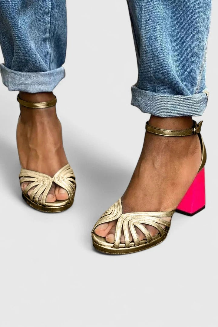 Noel | Tacones elegantes con puntera abierta y tira