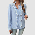 Suave | Camisa de manga larga con pliegues de mujer