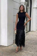 Flecos | Vestido largo con flecos elegante