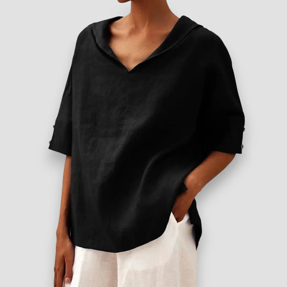 Lino V | Camiseta de lino con escote en V
