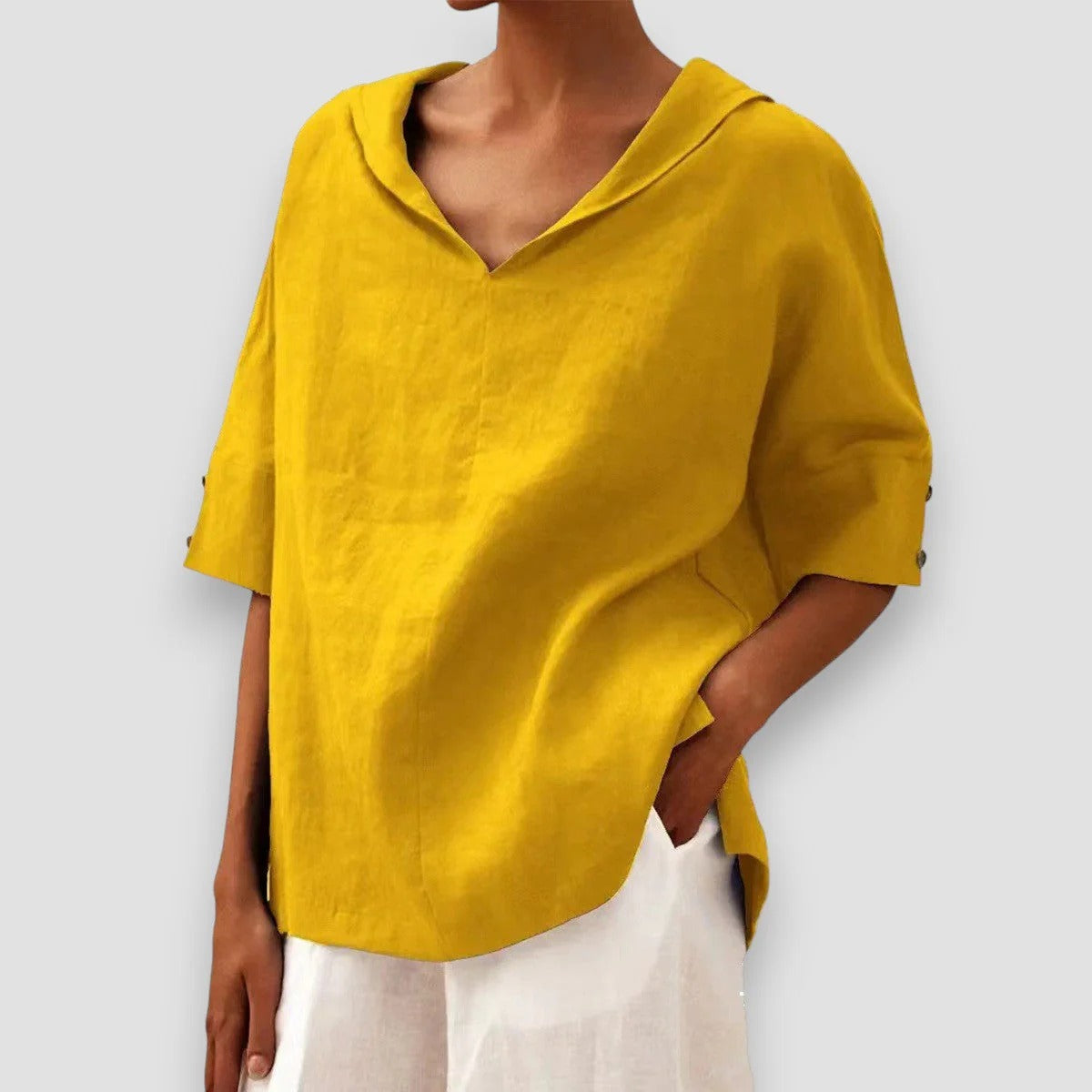 Lino V | Camiseta de lino con escote en V