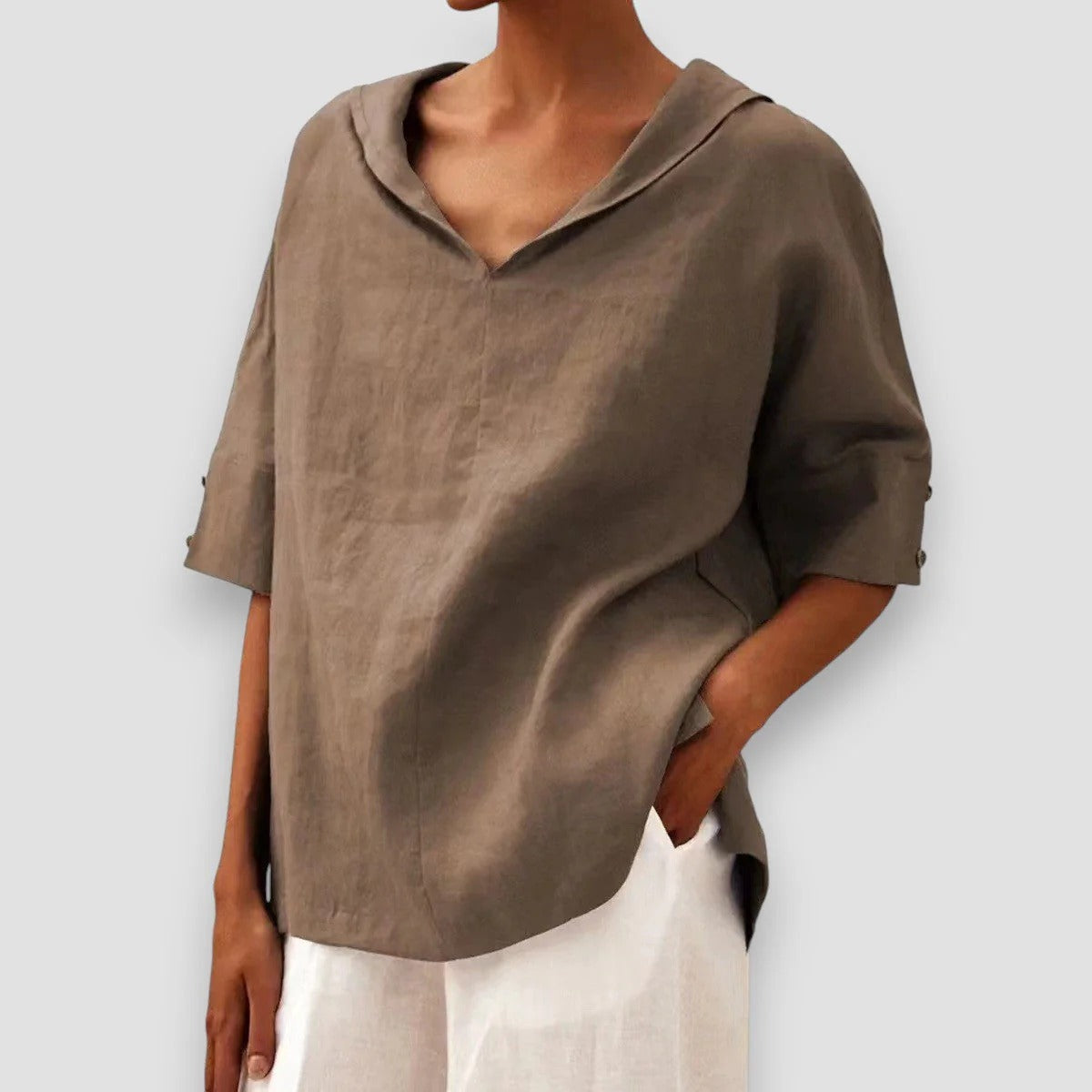 Lino V | Camiseta de lino con escote en V