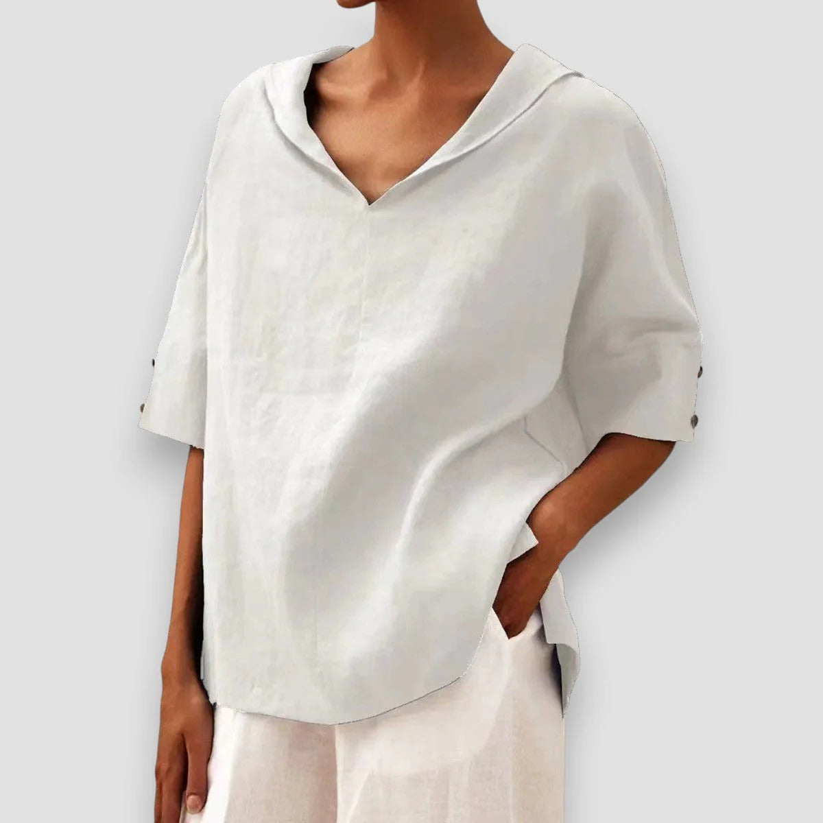 Lino V | Camiseta de lino con escote en V