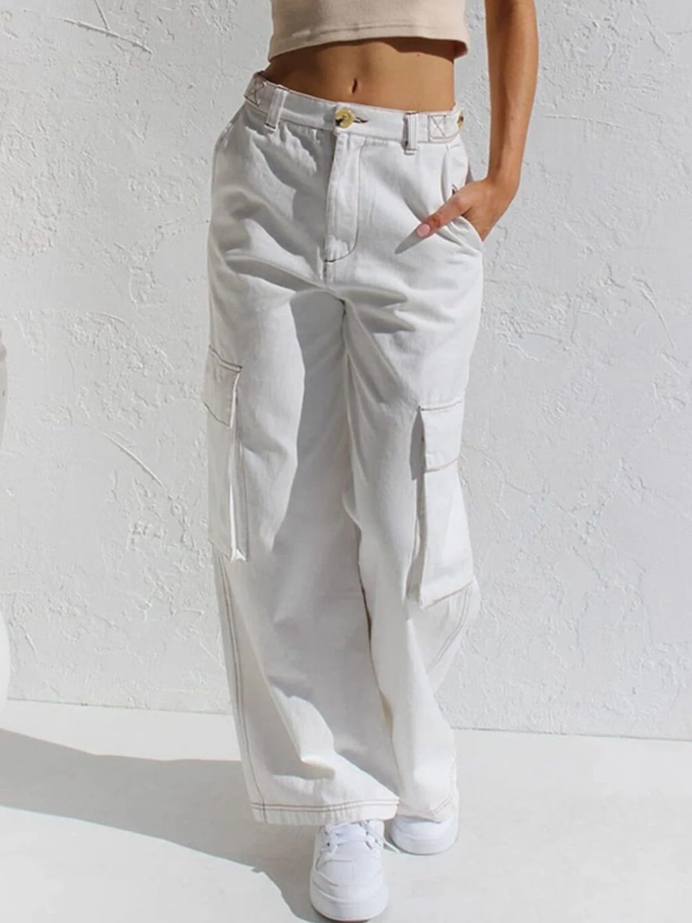 Cargo | Pantalón vaquero de talle alto y pierna ancha