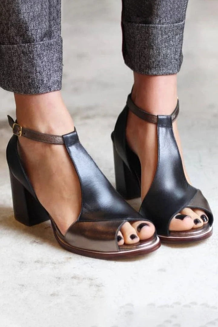 Bloque | Tacones de bloque modernos con correa