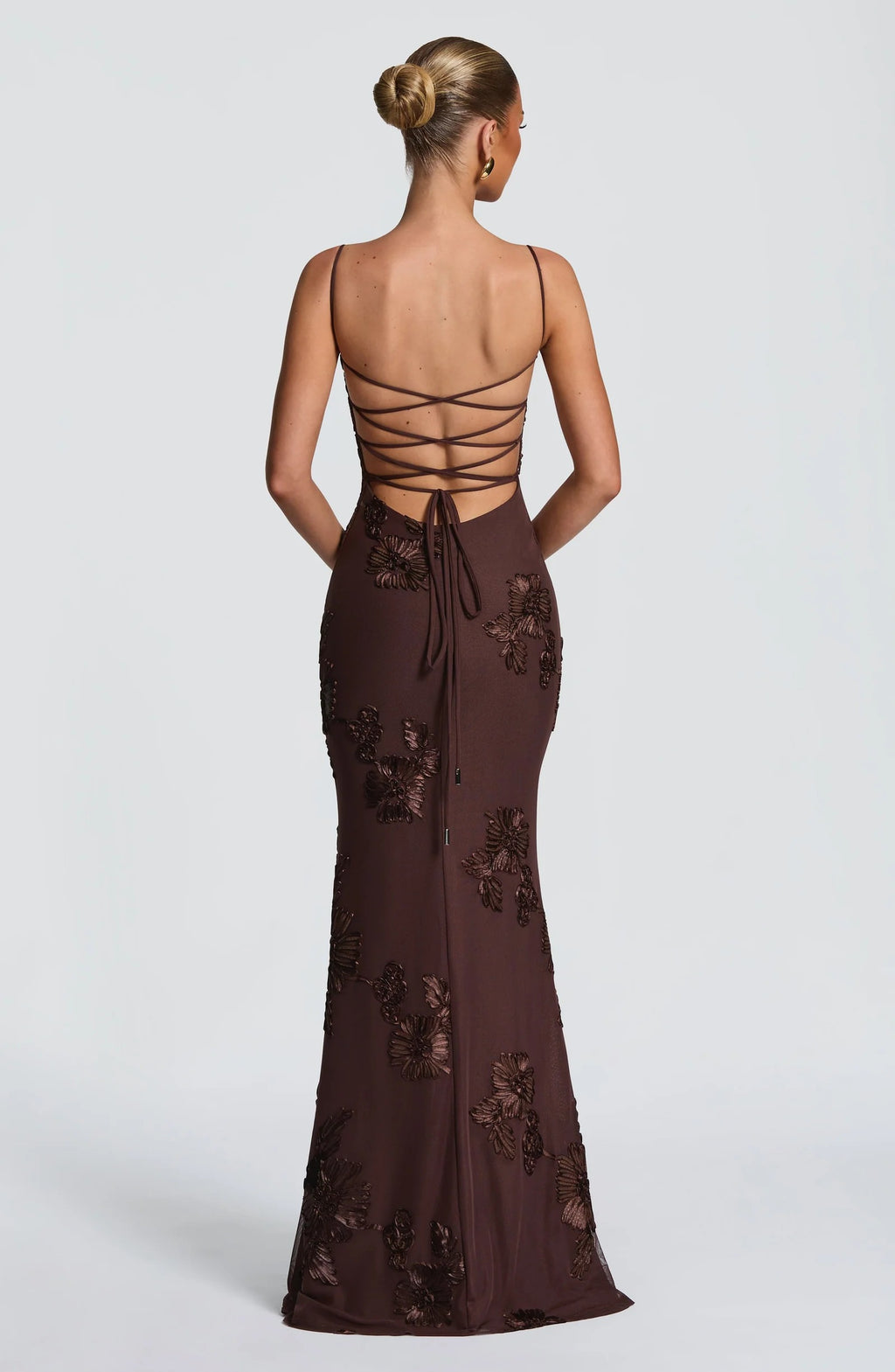 Gabriela | Vestido maxi corsé con detalles florales