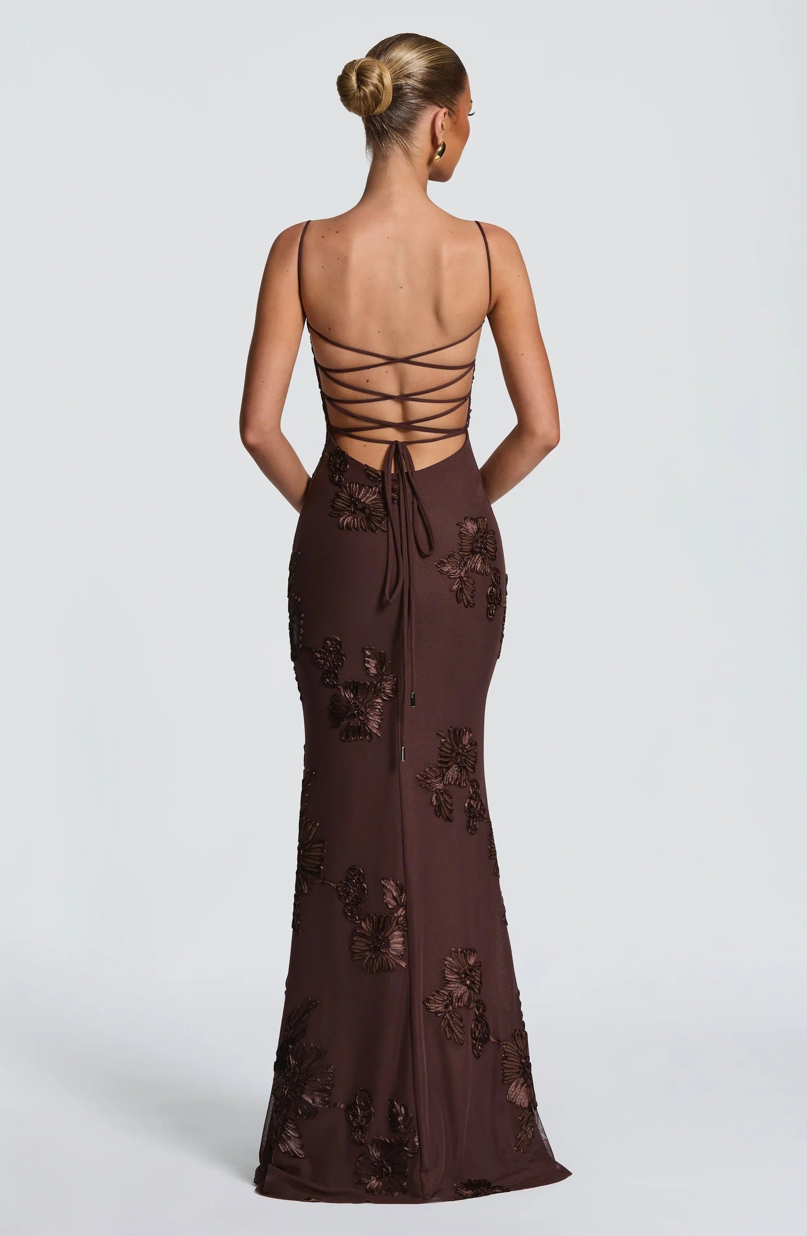 Gabriela | Vestido maxi corsé con detalles florales