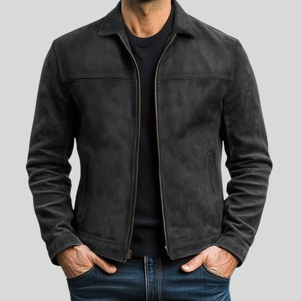 Andrés | Chaqueta de ante con cremallera