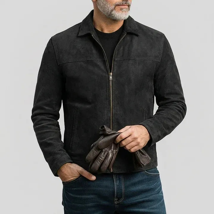 Andrés | Chaqueta de ante con cremallera
