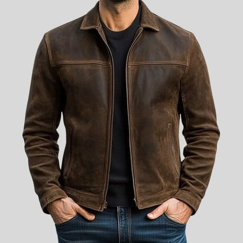 Andrés | Chaqueta de ante con cremallera