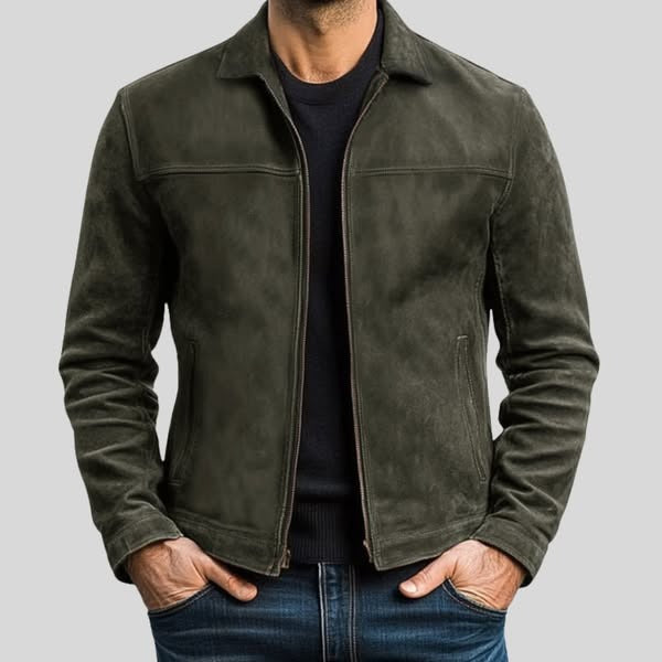 Andrés | Chaqueta de ante con cremallera