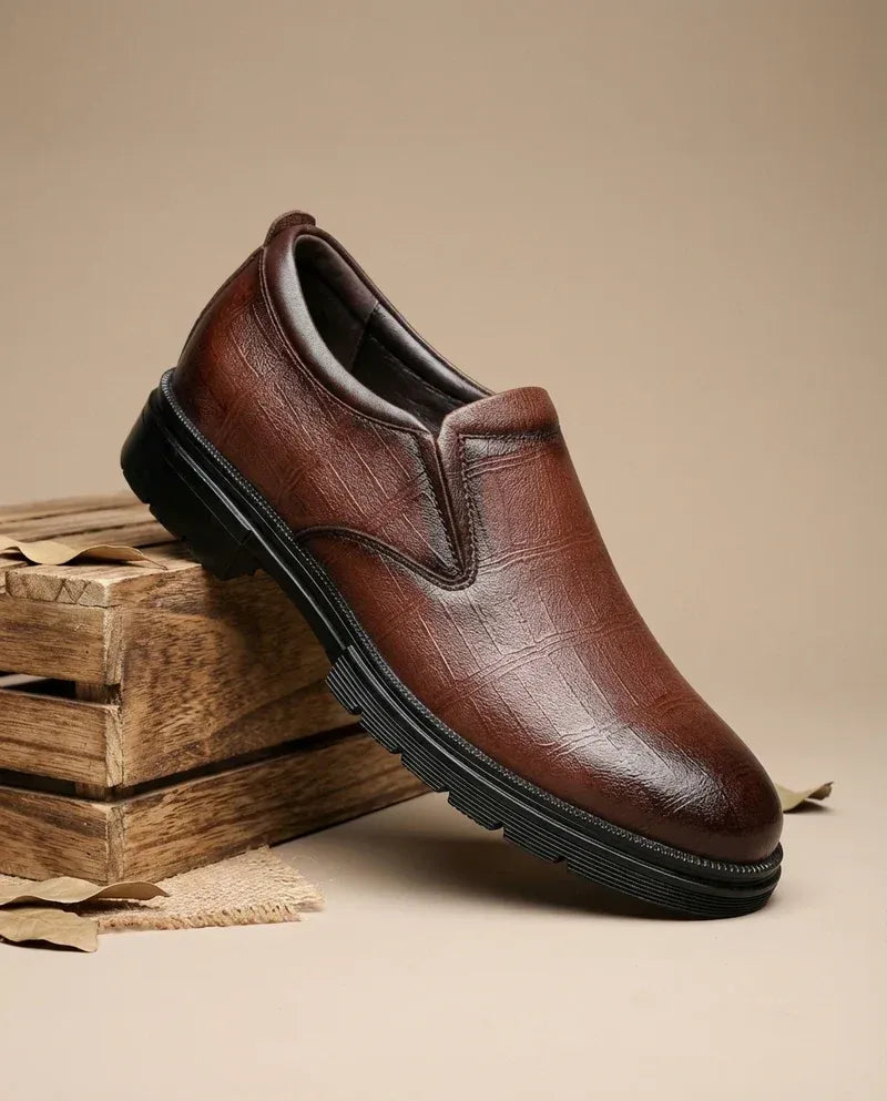 Calvetti | Mocasín de piel texturizada para hombre
