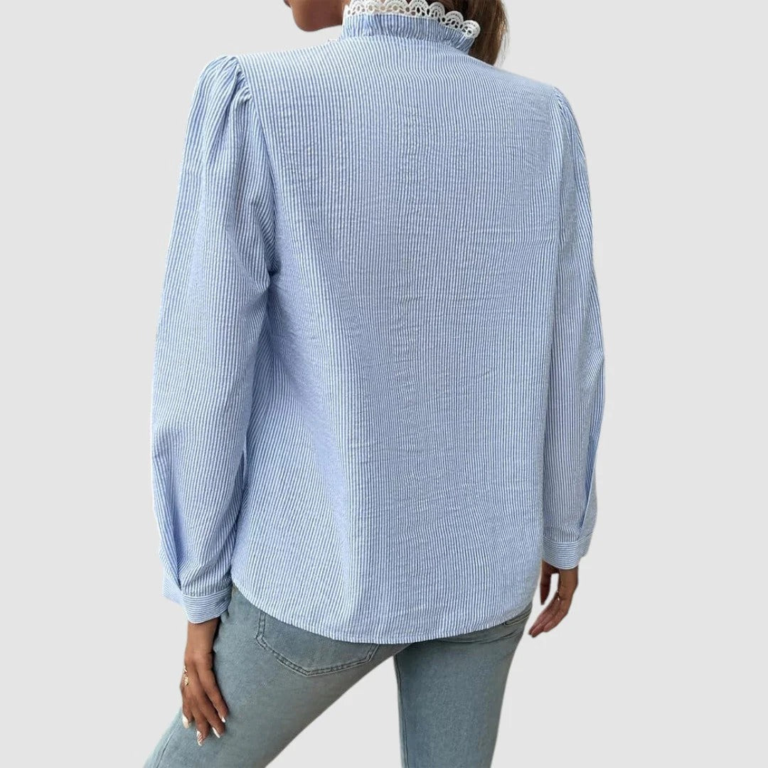 Suave | Camisa de manga larga con pliegues de mujer