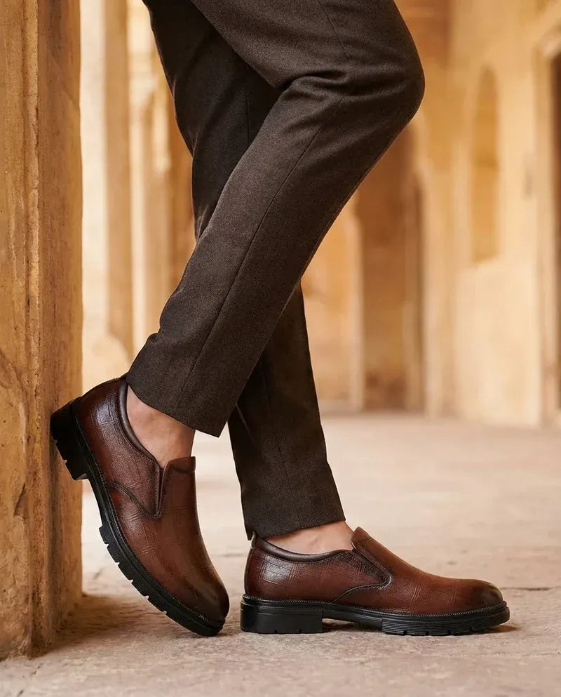 Calvetti | Mocasín de piel texturizada para hombre