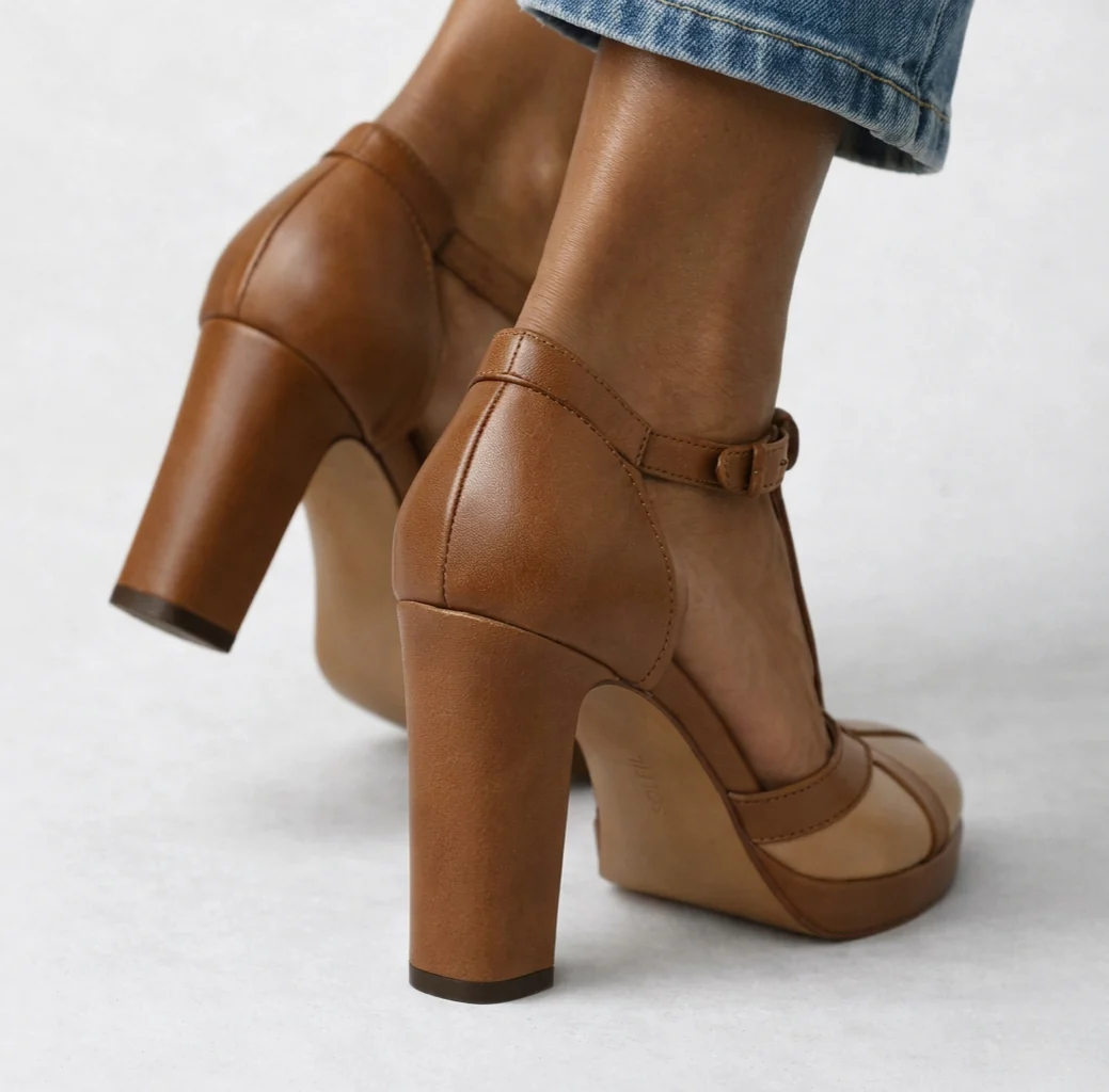 Retro Chic | Zapatos de tacón con tira central elegante
