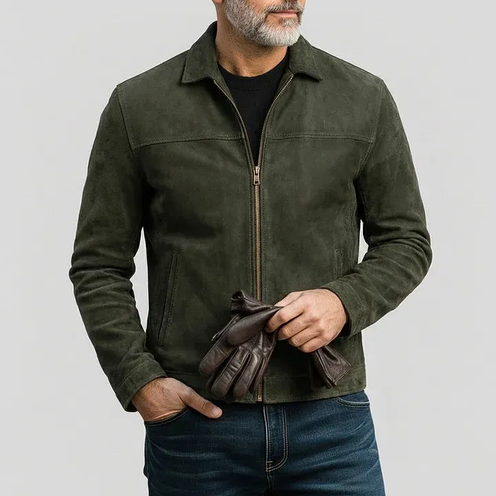Andrés | Chaqueta de ante con cremallera