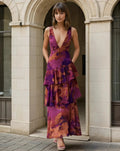 Valentía | Vestido maxi de chiffon con escote en V