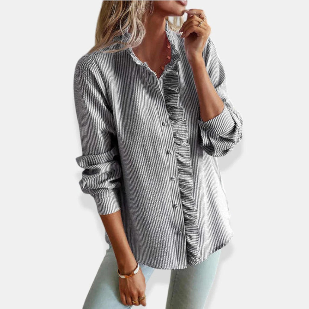 Alice | Camisa de manga larga con pliegues elegantes